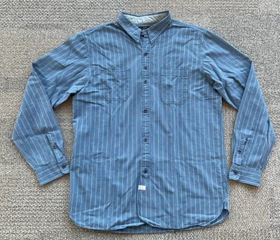 RRL Ralph Lauren Jack Rabbit Blue Red White Striped Workshirt-MEN-L-RARE - Image 1 of 4