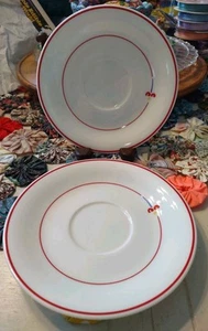 Platillos de tulipanes Riva Designs (2) 6" borde rojo profundo #3080 - Imagen 1 de 3