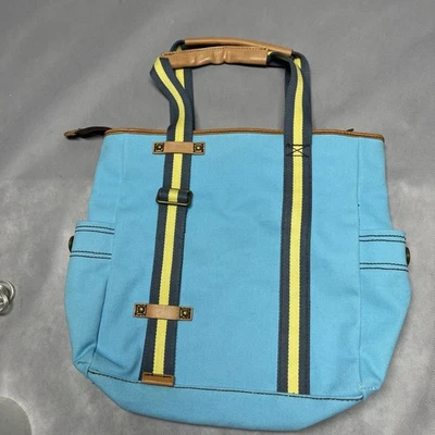 GAP JEANS 1969 BOLSO DE MANO DE LONA BAGE BOLSO RIBETE DE CUERO SINTÉTICO Foto 1 de 4