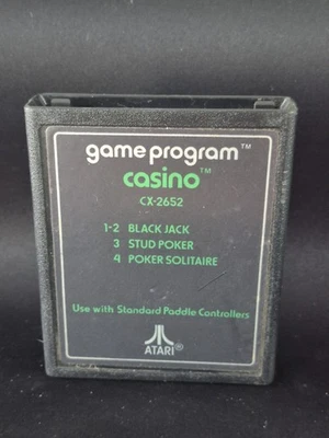 CASINO Atari Vintage Video Game Program 1979 Game Cartridge Only  - Image 1 of 4