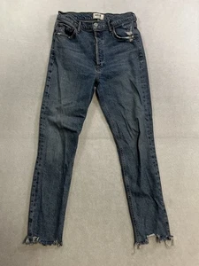Agolde High Rise Skinny Jean Womens Size 27 Organic Cotton Button Fly Distressed - Picture 1 of 20