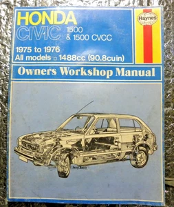 Haynes Owner Workshop Repair Manual Honda Civic  1975-1976 FREE SHIPPING - Picture 1 of 6