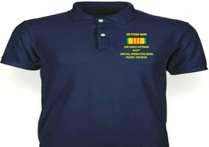 VIETNAM 633RD SPECIAL OPERATIONS PLEIKU*CAMISA POLO BORDADA/SUDOR/CHAQUETA. - Imagen 1 de 11