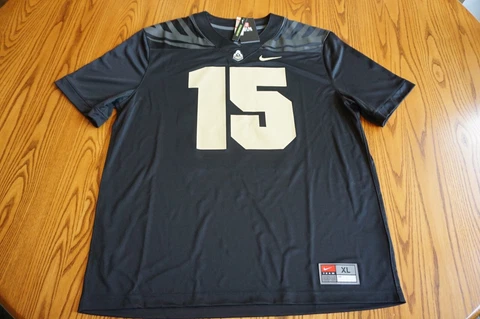 DREW BREES PURDUE BOILERMAKERS #15 FOOTBALL JERSEY XL BLACK/GOLD 100% POLYESTER Cover