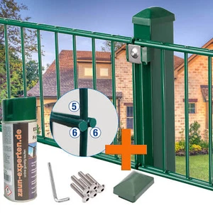Doppelstabmattenzaun RAL6005 25 Meter 143cm Doppel-Stab Draht Gitterzaun - Bild 1 von 12