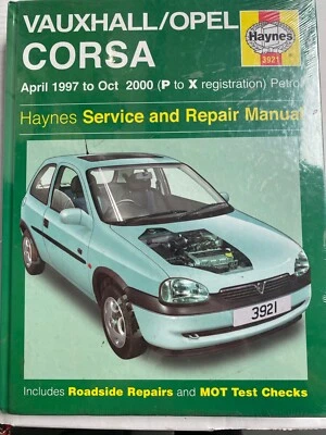Haynes Workshop Manual 3921 Vauxhall Opel Corsa 1997-2000 Petrol models - Image 1 of 3
