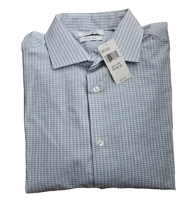 Calvin Klein Men's Slim Fit Long Sleeve Button Down Dress Shirts Blue 16 34/35 - Picture 1 of 4