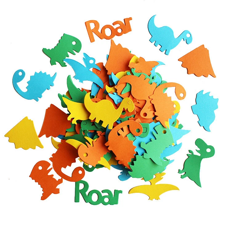 100 PIEZAS Roar Dinosaurio Papel Confeti Jurásico T-Rex Baby Shower Sprinkles Decoración Foto 1 de 4