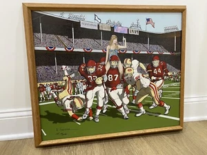 Taylor Swift Super Bowl Upcycled Thrift Store painting art Kansas City Chiefs - Picture 1 of 11