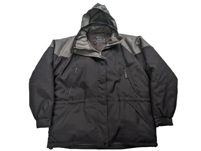 Chaqueta de plumón Maxam Mountain Duck para hombre grande Oxford de nailon forrada de vellón negra Foto 1 de 4