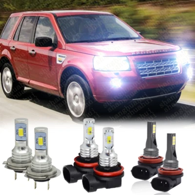 For Land Rover LR2 LR4 2010 2011 2012 2013 2014 2015 LED Headlight Fog Bulbs Kit - Image 1 of 4