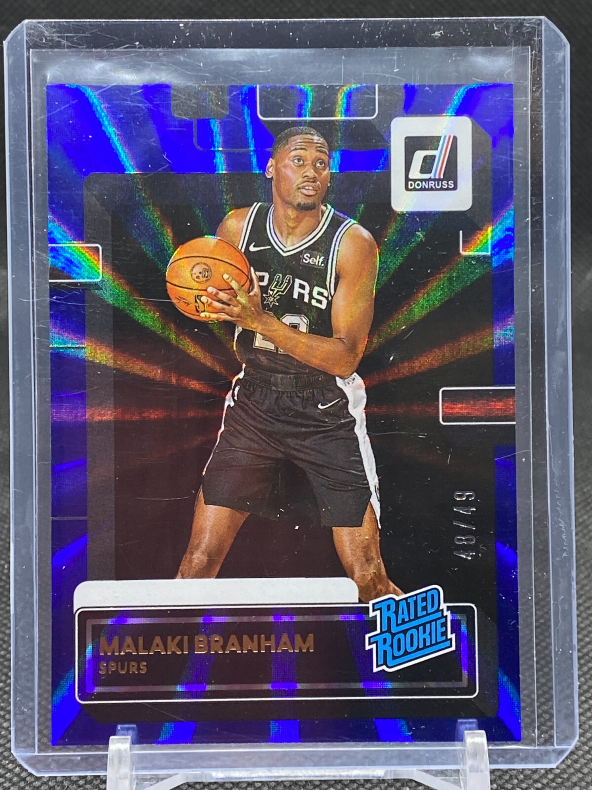2022-23 Donruss Rated Rookie Blue Holo Laser Malaki Branham RC #/49 No. 220