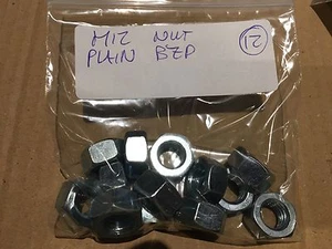 M12 Plain Nuts. BZP. 12 Pack - Picture 1 of 1