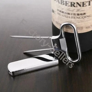 Two-Prong Cork Puller Remover Ah-So Old Wine Opener Multifunction Beer Corkscrew - Picture 1 of 14