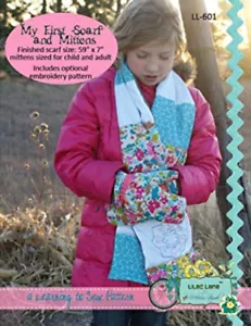 Lilac Lane Sewing Pattern "My First Scarf and Mittens" in Adult & Child Sizes - Picture 1 of 1