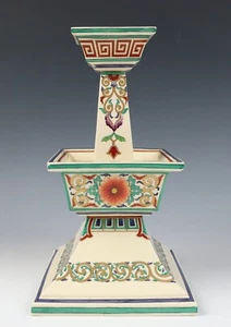 Antique 19th C. Royal Worcester Japonisme Satsuma Style Candlestick Porcelain - Picture 1 of 17