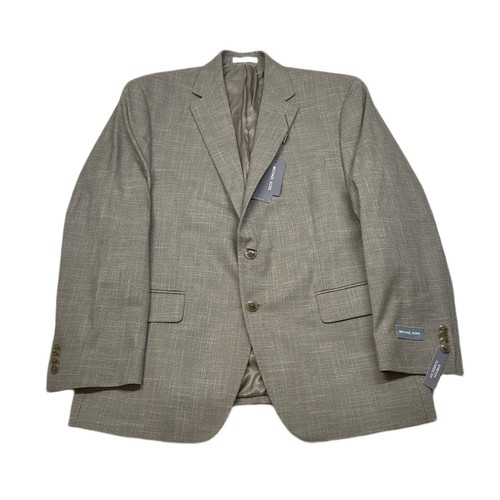 Cappotto sportivo Michael Kors Kent marrone chiaro uomo 42S 42 vestibilità classica $295 NUOVO