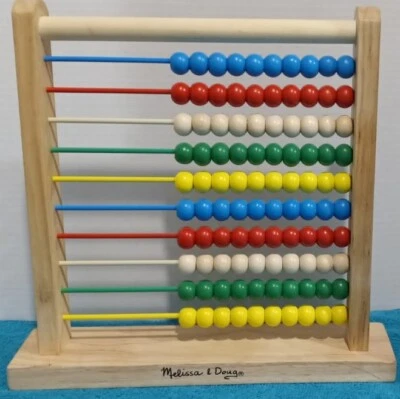 Melissa & Doug Abacus - Juguete de conteo educativo clásico de madera con 100 cuentas Foto 1 de 4