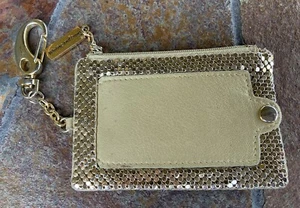 Whiting & Davis * Vintage Gold Metal Mesh Coin & ID Holder * MCM Glam!! - Picture 1 of 4