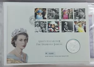 2012 Royal Mail Queen Elizabeth 11 £5 Diamond Jubilee Coin Cover Mint FDC - Picture 1 of 8