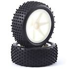 Fastrax 1:10th Stub Tyres Mounted On Spoked Wheels - Front (White) FAST0046S