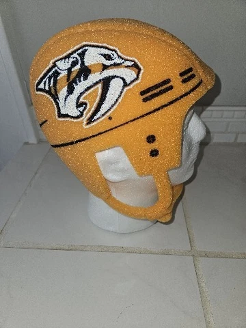 Nashville Predators Foamworx Hockey Helmet Yellow w/ Logo Cover