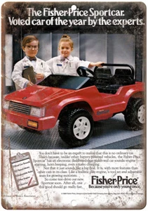 Letrero metálico Fisher-Price deportivo vintage anuncio de juguete reproducción 12"x9" ZD20 - Imagen 1 de 1