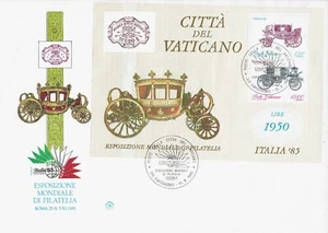 VATICANO 1985 ITALIA 85 HOJA RECUERDO SC#767a CUBIERTA PRIMER DÍA - Imagen 1 de 1