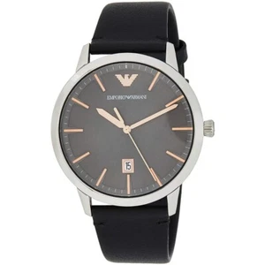 Orologio Emporio Armani AR1127768 43mm Uomo Pelle Nera Quarzo Quadrante Marrone - Foto 1 di 7