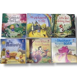 Lot Of 6 Usborne First Sticker Books, Dinosaur,Riding Hood,Wizard Of Oz - Imagen 1 de 6