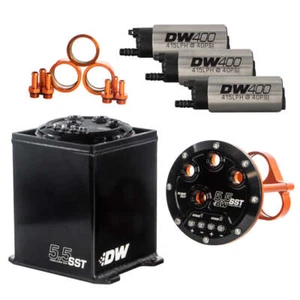 Celda de combustible modular del tanque de sobretensión DeatschWerks 5,5 L con 3 bombas DW400 6-401-55ST - Imagen 1 de 3