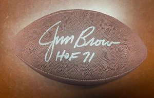 AUTÉNTICO JIM BROWN FIRMADO WILSON FÚTBOL OFICIAL DE LA NFL CLEVELAND BROWNS HOF 71 - Imagen 1 de 7