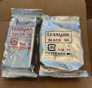 New Genuine Lexmark 34 35 2PK Ink Cartridges X Series X2500 Z Series Z1300 Z1310 - Picture 1 of 2