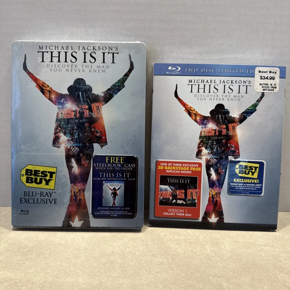 Michael Jackson THIS IS IT Blu-ray Limited Best Buy Steelbook 3D Backstage Pass - Image 1 of 3