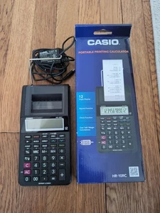 Casio HR-10RC 12-Digit Printing Calculator Black with Power Cord TESTED! - Picture 1 of 4