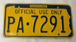 Vintage Pennsylvania Nummernschild - OFFIZIELLER GEBRAUCH, PA7291 - fairer Zustand - Bild 1 von 6