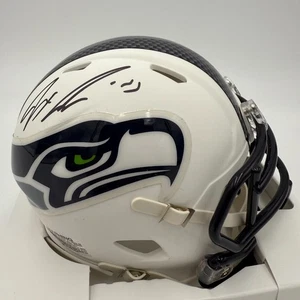 JAXON SMITH-NJIGBA SIGNED/AUTO SEATTLE SEAHAWKS FLAT WHITE MINI HELMET--FANATICS - Picture 1 of 6