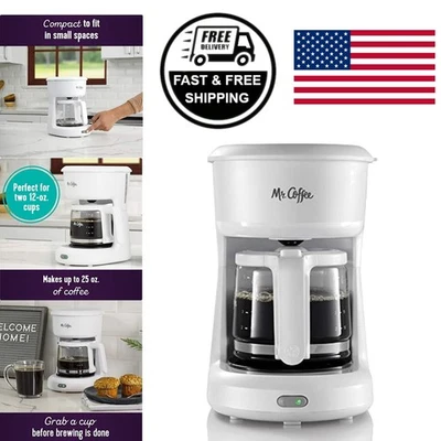5-Cup Mini Brew Switch Coffee Maker in White with Auto Pause and Reusable Filter - Image 1 of 4