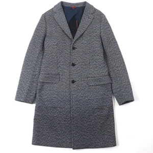 Missoni Herren Einzelmantel Tweed Chesterfield Wolle 55% Navy Gr. 48 TOP - Bild 1 von 11