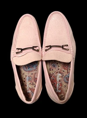 Antonio Cerrelli Elite Zapatos Para Hombres 8.5 Rosa Repujado Mocasines Sin Cordones Vestido Melocotón Foto 1 de 4