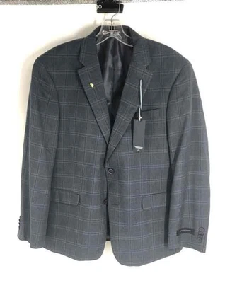 Blazer Tommy Hilfiger Para Hombre Azul A Cuadros Manga Larga Botón Delantero Talla 40S Foto 1 de 4