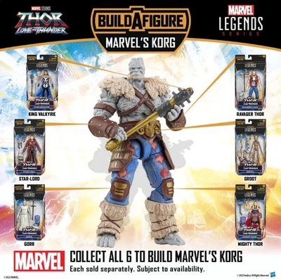 Hasbro Marvel Legends Thor Love & Thunder Juego Completo de Figuras Onda Korg BAF Foto 1 de 2