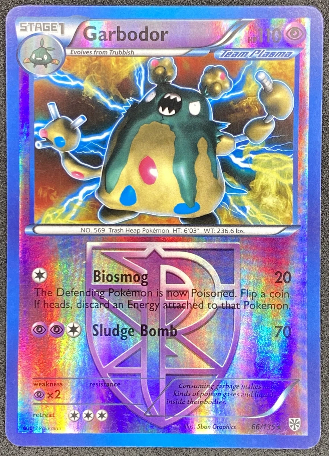 Pokémon Garbodor Team Plasma Reverse Holo 66/135 PLS Plasma Storm LP