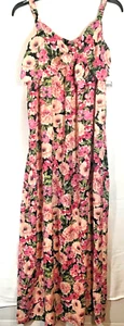 Ophelia Roe Women's Size Medium Floral Maxi Dress Sleeveless Pink Flowers New - Picture 1 of 6