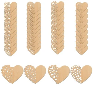 Laser Cut Wooden Hearts with Stars Heart Butterfly Designs for Valentine's Day - Picture 1 of 15