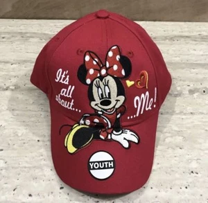 Disney Minnie Mouse “It's All About Me” Hat Red Adjustable Child Ball Cap - Picture 1 of 6