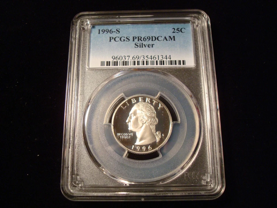 1996-S Silver Washington quarter PCGS PR69DCAM - Image 1 of 1