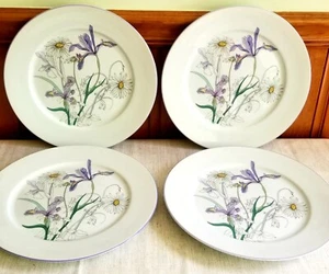 Vtg Set 4 Block Spal Hillside Dinner Plates Mary Lou Goertzen Watercolors - Picture 1 of 4
