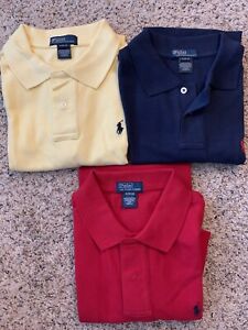 Unworn Ralph Lauren Polo Shirt Boys Size XL Lot 3 Shirts Yellow, Red and Blue