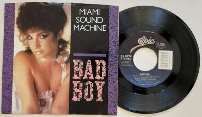 Miami Sound Machine Bad Boy 45 rpm M- Epic Pop (1985) Gloria Estefan - Image 1 of 2